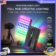 【MY】M160 RGB Video Light – 138 LED CRI96+ Portable Fill Light, Rechargeable for Camera & Mobile Vlog