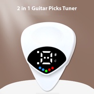 Ammoon 2 trong 1 miếng gảy đàn guitar Tuner guitar dân gian Ukulele màu đa chức năng Tuner Đèn nền h