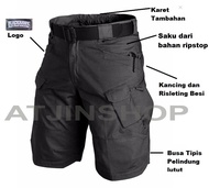 Tjincollection-celana tactical tactical short exclusive PDL cargo shortpants [hitam-krem-hijau-biru-abu]