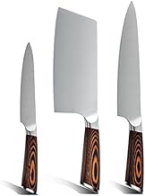 Fewlaush Chef's Knife set, 3pcs Professional Kitchen Knife with Gift Box, Forged with 5cr15 MoV High