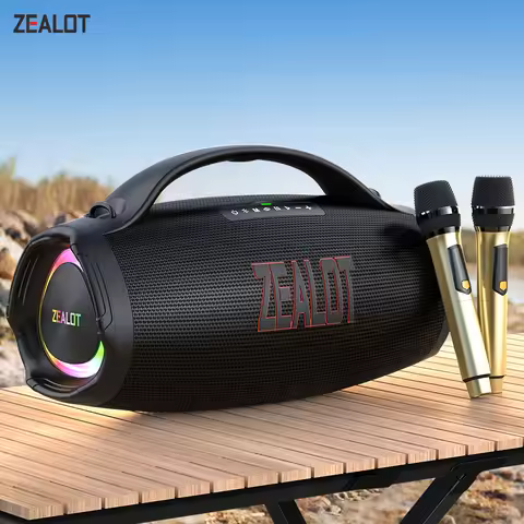 Zealot-S98M Karaoke Portable Bluetooth Speaker, Wireless Portable Speaker with 1-2 Microphone, Karao