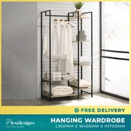 Flexidesignx Open Hanging Wardrobe with Shelves Clothes Storage Closet Organizer – NIKKI