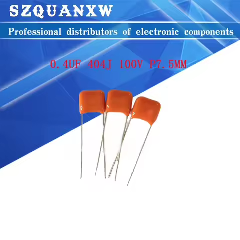 New 10PCS/Lot 0.4UF 404J 100V CBB Polypropylene film capacitor pitch 7.5mm 404 100V CBB Capacitors