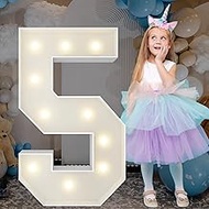3FT Marquee Light Up Numbers, Giant Marquee Numbers, Pre-cut DIY Foam Board Number 5 for 15th 25th B