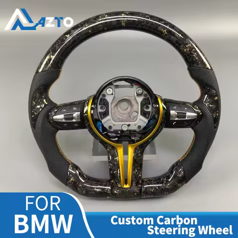 For bmw F30 Steering Wheel F10 F30 F18 F20 F80 Modified High Carbon Fiber Perforated Leather LED Ste