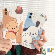 สำหรับ Huawei Nova Y90 9 7i 7Pro 7SE 7 5T 6SE 4e 3i 3e Y9 Prime 2019 Y9s Y7A Honor 8X Pacha สุนัขและ Winnie Bear Bear เคสโทรศัพท์มีลายนุ่มฝาครอบป้องกัน