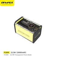 Awei P180K PD20W 20000mAh Power Bank Portable Transparent Charger Type C Power Bank