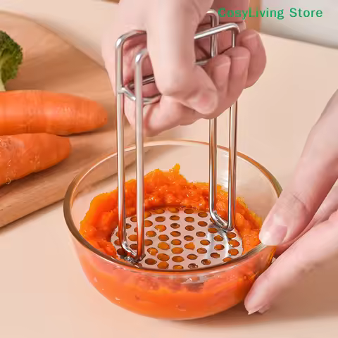 1Pcs Vegetable Masher Crush Vegetable Fruit Press Maker Stainless Steel Potato Masher Kitchen Tool G