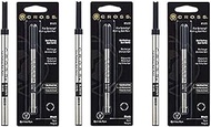 Cross Refill for Selectip Gel Roller Ball Pen, Black, 1 per Card (8523) (Thrее Рack, Black)