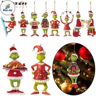 BJ 3pcs Merry Christmas Grinch Ornament, Christmas Centerpieces Christmas Decoration Xmas Tree Hangi