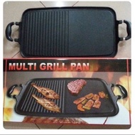 Multi Grill Pan Long Griddle pan Alat panggang serbaguna BBq 2in1