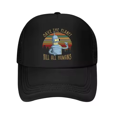 New Bender Planet Retro, Futurama - Themed ‘Save the Planet’ Art Mesh Baseball Cap