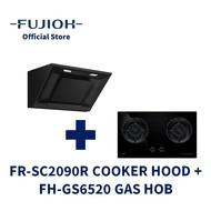 FUJIOH FR-SC2090R Inclined Cooker Hood (Recycling) and FH-GS6520 Gas Hob with 2 Burners