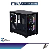 1st Player BV6 BLACK Micro-ATX PC Casing | 3x FH7/ FH7-R ARGB Fan & Support AIO 360