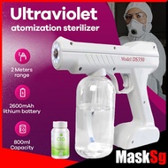 ✅ Spray Disinfection  Sanitizer Nano Spray Gun Atomizer Blue Light Rechargeable Disinfectant Tablets