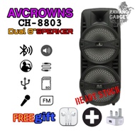 OFFER OFFER AVCROWNS CH-8803 HI-FI SPEAKER BLUETOOTH KARAOKE WITH MIC FREE EARPHONE AND WALLPLUG