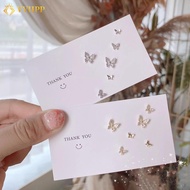 Ifme Hollow Butterfly Earrings Set Simple Gold Silver Earings For Women Accessories Jewelry