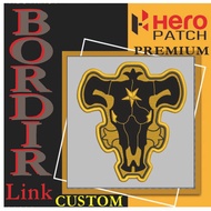 HP-478 PATCH EMBROIDERY LOGO BLACK CLOVER BLACK BULL GUILD LOGO