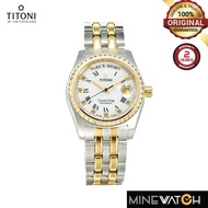 Titoni Cosmo King 38.5mm White Dial Silver and Gold Stainless Steel Strap Automatic Watch T-787 SY-0