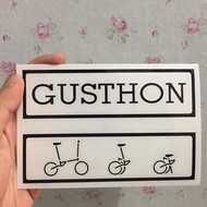 Cutting STICKER Bicycle FRAME GUSTHON GUST FNHON TEXT LOGO