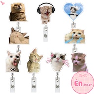 Cat Meme Badge Scroll Employee Appreciate Cute Gift Nurse Funny Badge Retractable