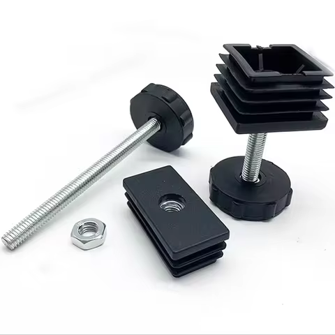 1Set 20~40mm M8 Plastic Square Pipe Plugs with Nut Hole Blanking End Inserts Caps Pipe Cover Furnitu