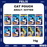 (CLEARANCE STOCK) (EXP:07/24) Purina Felix Kitten / Adult Cat Pouch # Cat Wet Food # Makanan Anak Kucing  # 70g