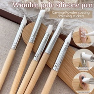 Silicone Wooden Pole Nail Art Pen Brush Uv Gel Polish Tip 3d Image Diy Dotting Polish Brushes Pen Di