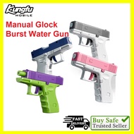 【KungFu】3D Manual Glock Burst Water Squirt Gun Toy Play Children Kid Fun Pool Outdoor Battle