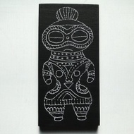 遮光器土偶のウッドバーニングアート 原画 絵画 木雑貨 木工 アナログイラスト