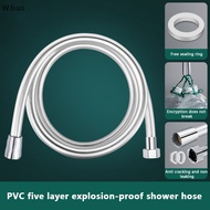 WJiao Black/White/Grey/Silver Shower Hose Universal Bathroom Water Heater Shower Fitg PVC Soft Bath Tube 1.5 Meter Water Pipe WJ