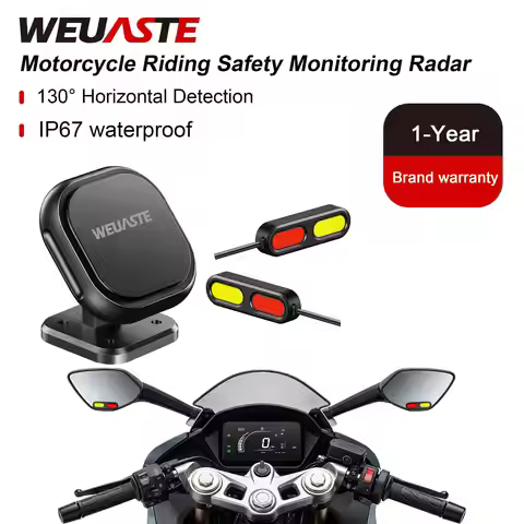 WEUASTE BSD01 Motorcycle BSD Safety System 24GHz Radar Blind Spot Detection IP67 LED
