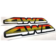 2Pcs Vintage 4WD Bedside Sticker Decal For Toyota FJ60 FJ80 FJ40 Landcruiser
