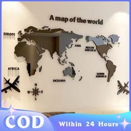 180x100cm 3D Solid Crystal Stickers World Map Acrylic 3D Wall Stickers Office Wall Art Decor TV back