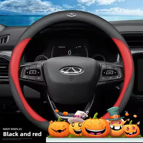 Leather Car Steering Wheel Cover for Chery Tiggo 2 3 4 5 7 8 PRO MAX Plug in Phev Omoda C5 FX EV 5X 
