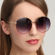 Fesyen Bingkai Bulat Besar Cermin Mata Hitam Logam Cermin Mata Hitam Filem Laut Cermin Mata Personaliti Lelaki dan Wanit