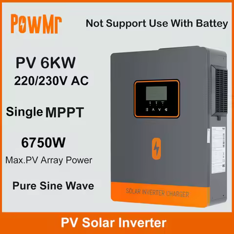 PV SoIar Inverter 6KVA/6KW 230V AC Pure Sine Wave Off-Grid Inversor Max PV Power Input 6750W Support