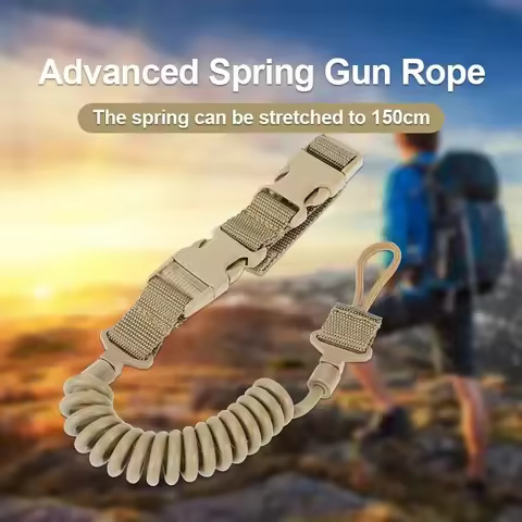 Military Tactical Lanyard Multi-purpose Spring Lanyard Pistol Secure Lanyard Rifle Sling Strap Shoot