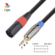 EBINL 3PIN XLR Male to 3.5mm Cable, Male to Male Lossless 3.5mm TRS to XLR Cable, Flexible 11.8in No