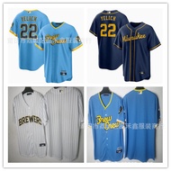 Fast ShippingMilwaukee Brewers Milwaukee Brewers Jersey No. 22 Yelich Embroidered Baseball Uniform