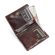 Dompet Kulit Lembu 1046 Dompet Pendek Lelaki Kulit Asli Dompet Pemegang Kad Kulit Lapisan Atas