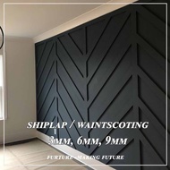 【Ready Stock】MDF board Shiplap wall board kayu wainscoting 3mm/6mm/9mm  thickness 15cm x 60cm to 120