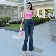 40-70kg Women's High Waist Jeans with Stone Front Fashion