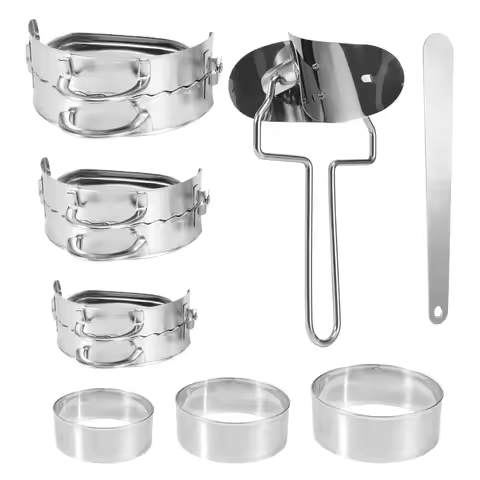 【Flash-Deal!】Dumplings Maker 8 Pcs, Press Mold Set And Cutter For Chinese Wonton, Gyoza Skin Tools