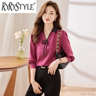 RYRYSTYLE Chiffon shirt autumn and winter new fashion western-style loose fitting high-end temperame