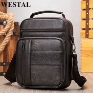 WESTAL 100 Genuine Leather Men's Bag Flap Crossbody Bags Men Leather Designer Bag Male Messenger Top-handle Bags for Men
