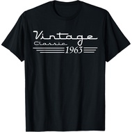 Men's cotton T-shirt Vintage 62th Birthday Decorations Vintage 1963 62 Years Old T-Shirt Fast Shippi