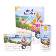 Flowers of Paradise Detergent Sheets, Scent Booster, & Dryer Sheet Bundle - No Plastic Jugs, Eco-Fri