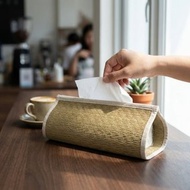 【IKEHIKO】原色藺草面紙盒 藺草榻榻米工藝 質感生活面紙盒