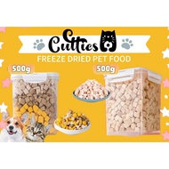 Cutties Freeze Pet Treats Chicken Cube / Chicken Cube, Chicken Liver Egg York 3 In 1 Freeze Dried 50